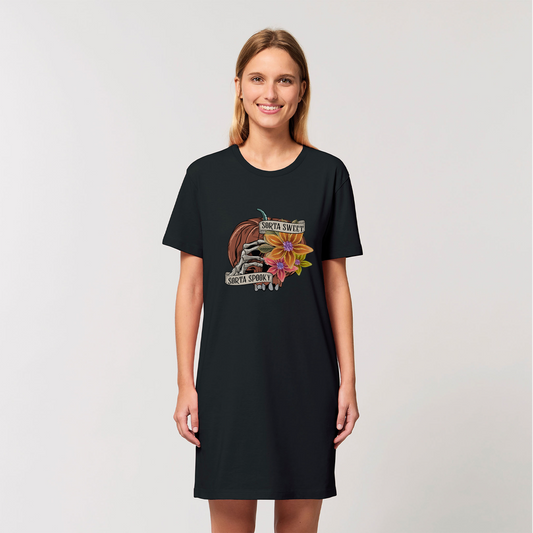 SORTA SWEET - SORTA SPOOKY Organic T-Shirt Dress - DirectlyPersonalised