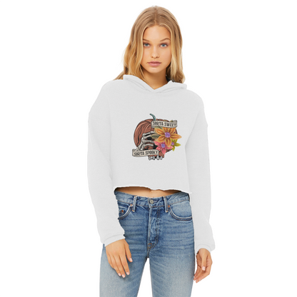 SORTA SWEET - SORTA SPOOKY Ladies Cropped Raw Edge Hoodie - DirectlyPersonalised