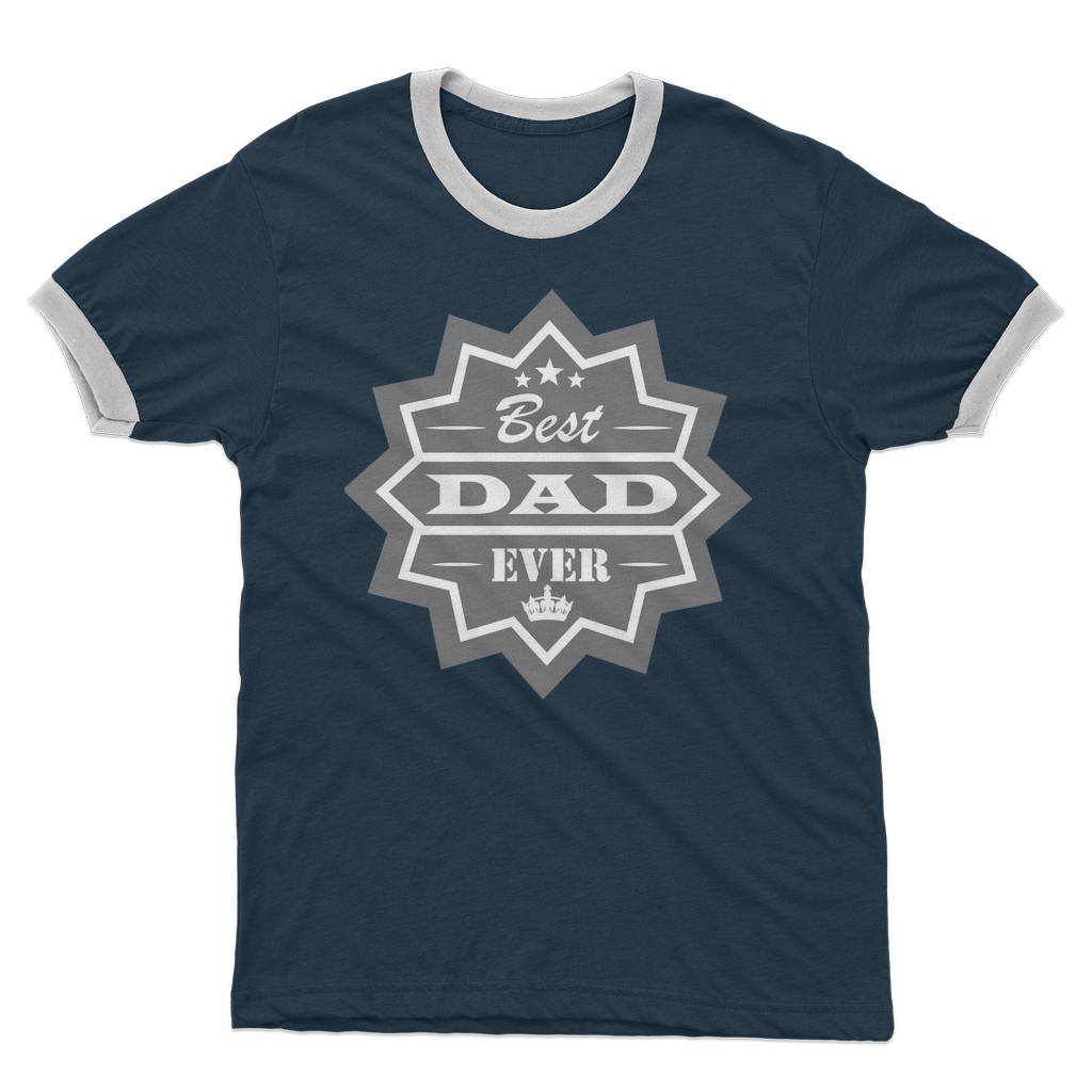 Best Dad Ever Adult Ringer T-Shirt - DirectlyPersonalised