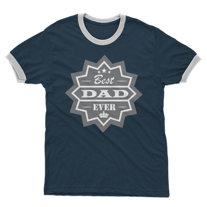 Best Dad Ever Adult Ringer T-Shirt - DirectlyPersonalised