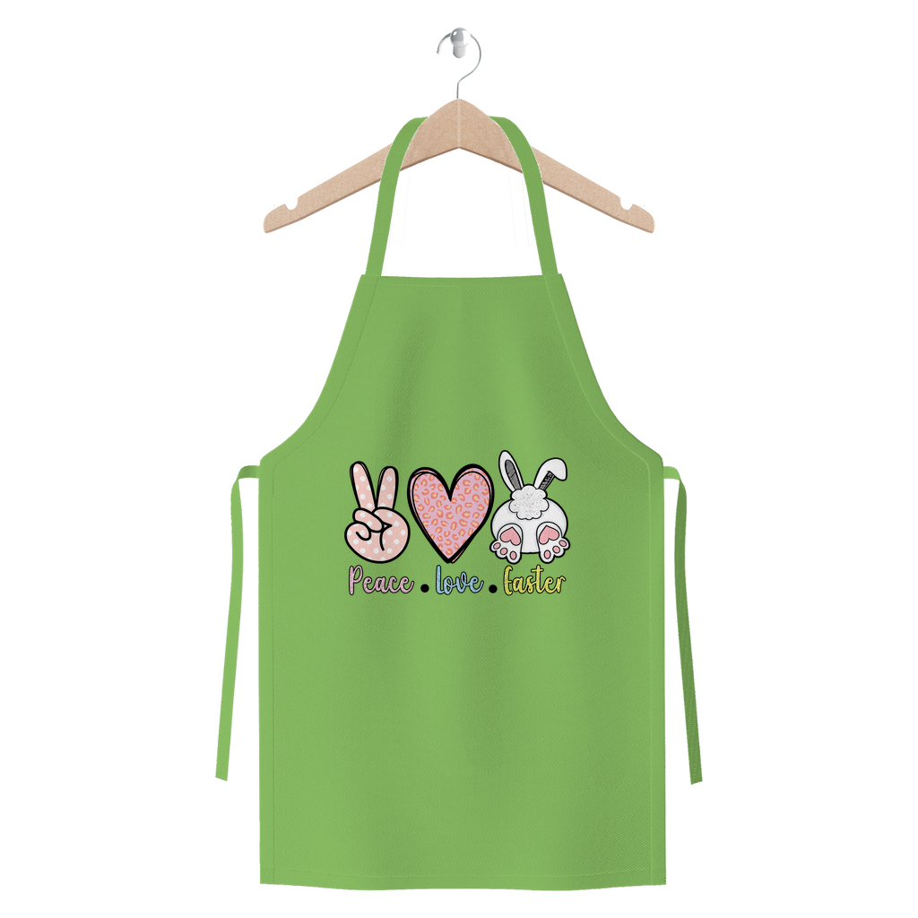 PEACE LOVE EASTER Premium Jersey Apron - DirectlyPersonalised