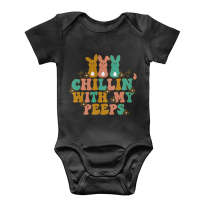 Chillin with my peeps Classic Baby Onesie Bodysuit - DirectlyPersonalised