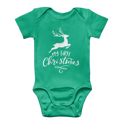 My First Christmas White Classic Baby Onesie Bodysuit - DirectlyPersonalised