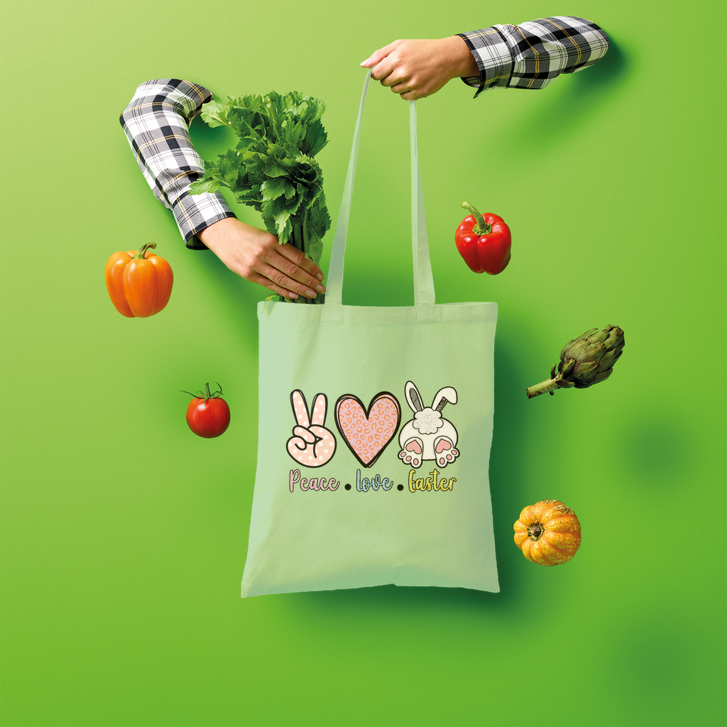 PEACE LOVE EASTER Shopper Tote Bag - DirectlyPersonalised