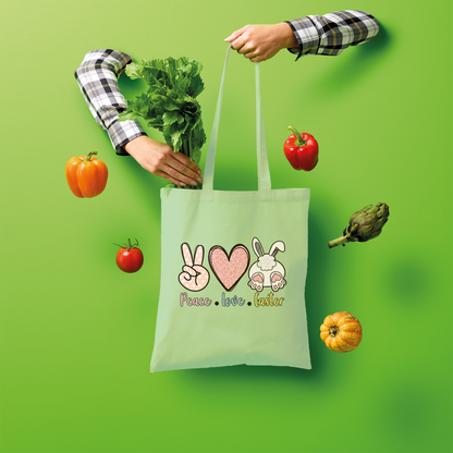PEACE LOVE EASTER Shopper Tote Bag - DirectlyPersonalised