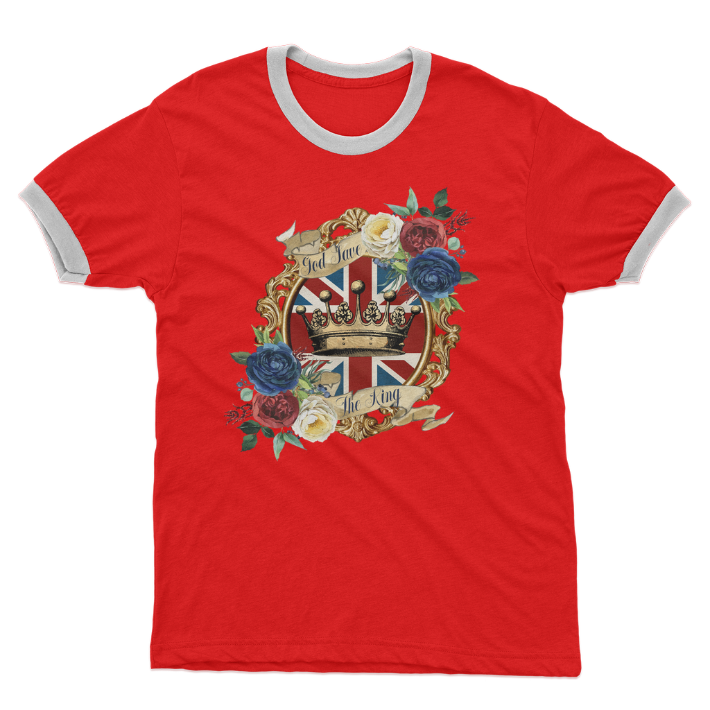 GOD SAVE THE KING Adult Ringer T-Shirt - DirectlyPersonalised