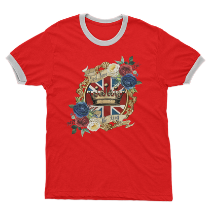 GOD SAVE THE KING Adult Ringer T-Shirt - DirectlyPersonalised