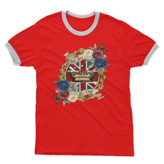 GOD SAVE THE KING Adult Ringer T-Shirt - DirectlyPersonalised