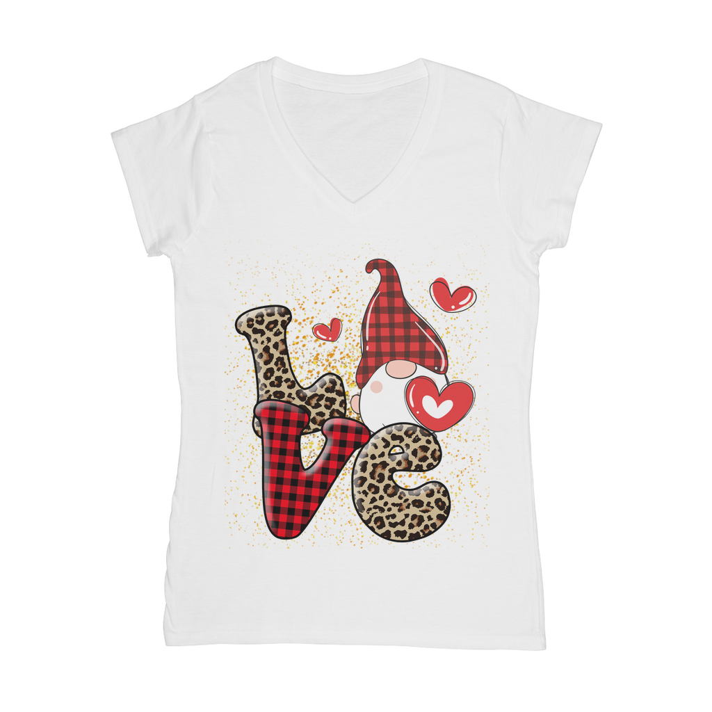 Ladies Valentine Design Classic Women's V-Neck T-Shirt - DirectlyPersonalised