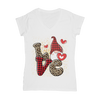 Ladies Valentine Design Classic Women's V-Neck T-Shirt