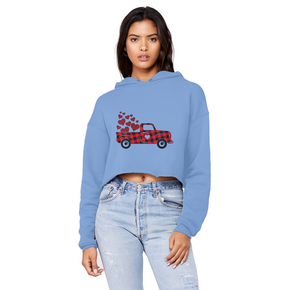 Love Truck Unisex Cropped Raw Edge Boyfriend Hoodie - DirectlyPersonalised