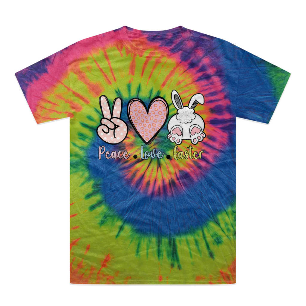 PEACE LOVE EASTER Tie-Dye T-Shirt - DirectlyPersonalised
