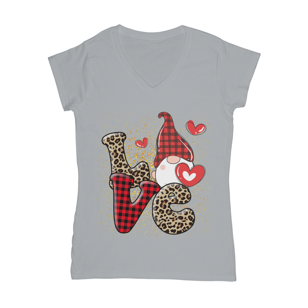 Ladies Valentine Design Classic Women's V-Neck T-Shirt - DirectlyPersonalised