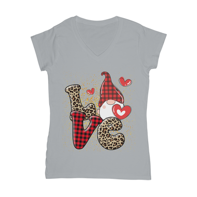 Ladies Valentine Design Classic Women's V-Neck T-Shirt