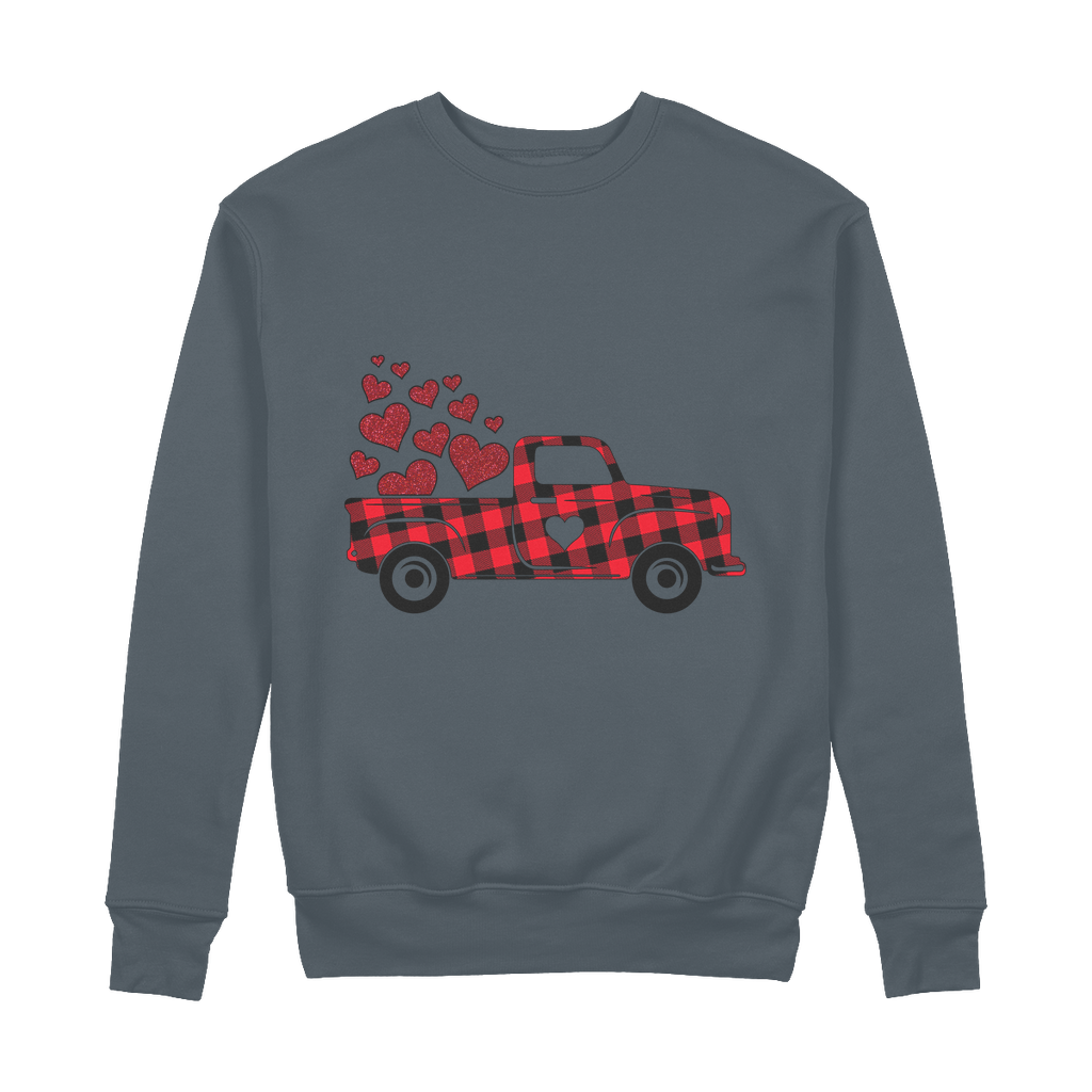 Love Truck 100% Organic Cotton Sweatshirt - DirectlyPersonalised