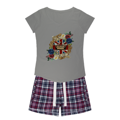 GOD SAVE THE KING Women's Sleepy Tee and Flannel Short