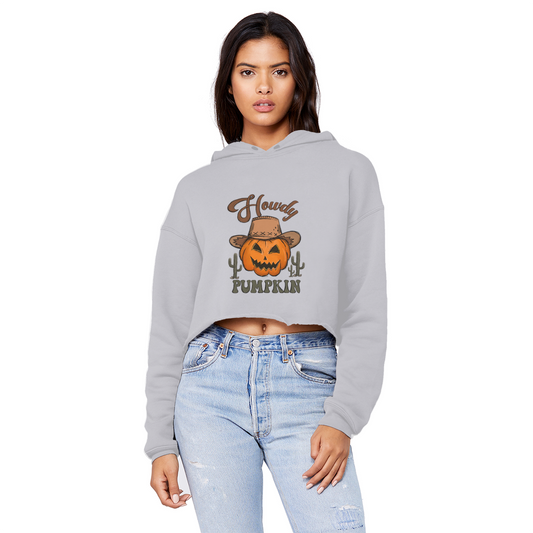 HOWDY PUMPKIN Unisex Cropped Raw Edge Boyfriend Hoodie - DirectlyPersonalised