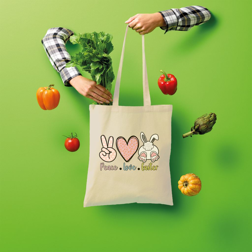 PEACE LOVE EASTER Shopper Tote Bag - DirectlyPersonalised