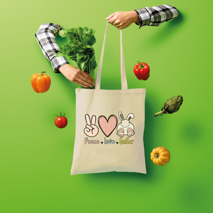 PEACE LOVE EASTER Shopper Tote Bag - DirectlyPersonalised