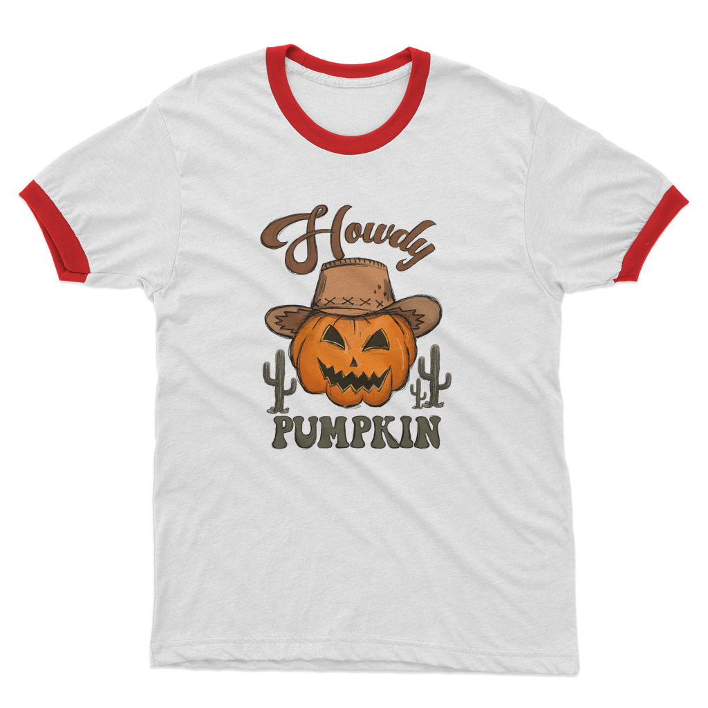HOWDY PUMPKIN Adult Ringer T-Shirt - DirectlyPersonalised