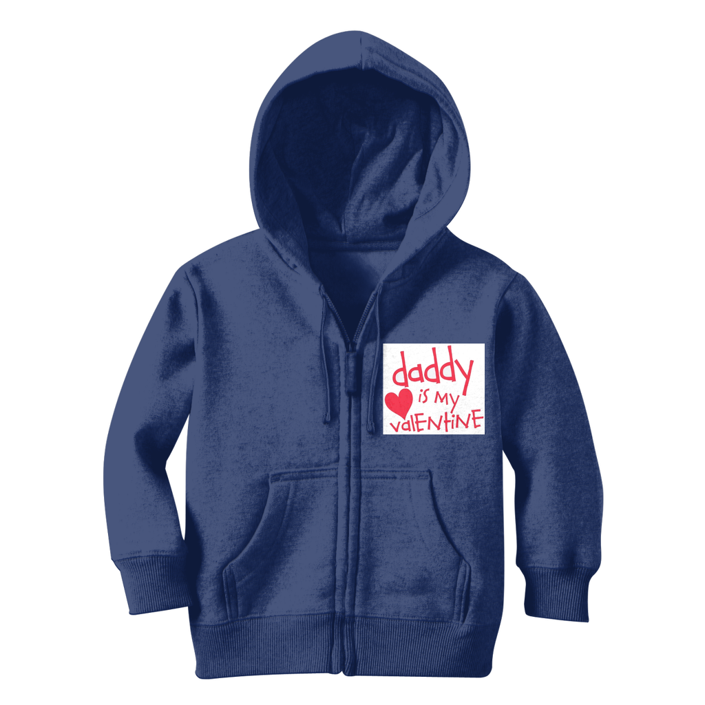 Daddy's my Valentine Classic Kids Zip Hoodie - DirectlyPersonalised