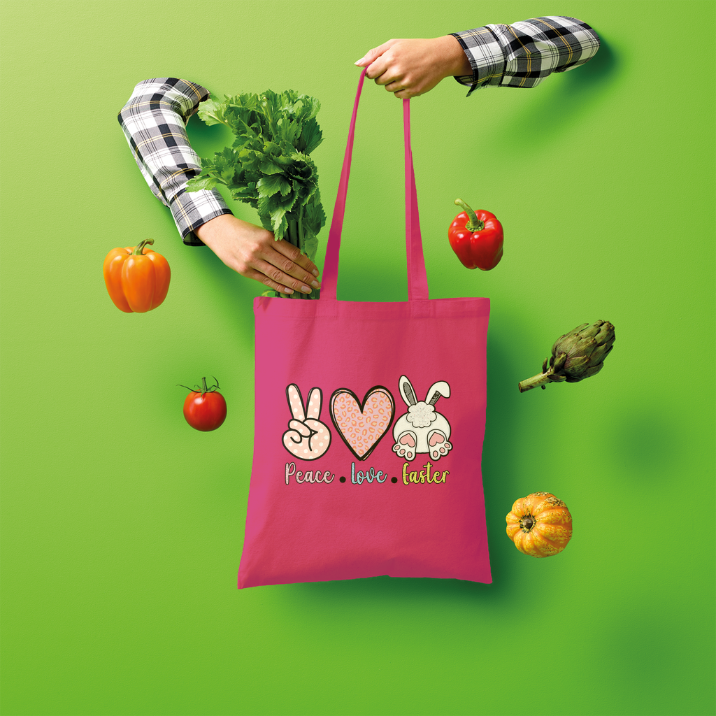PEACE LOVE EASTER Shopper Tote Bag - DirectlyPersonalised