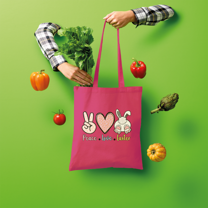 PEACE LOVE EASTER Shopper Tote Bag - DirectlyPersonalised
