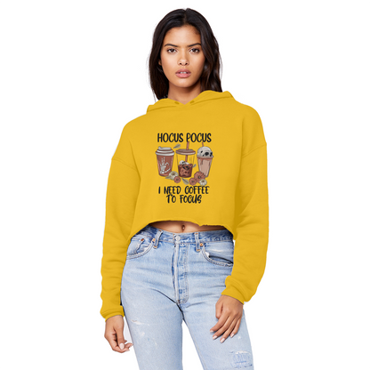 HOCUS POCUS -COFFEE DESIGN Unisex Cropped Raw Edge Boyfriend Hoodie - DirectlyPersonalised