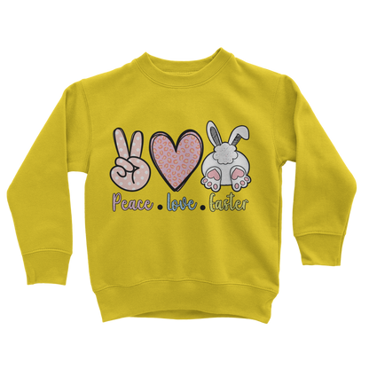 PEACE LOVE EASTER Classic Kids Sweatshirt - DirectlyPersonalised