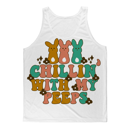Chillin with my peeps Classic Sublimation Adult Tank Top - DirectlyPersonalised