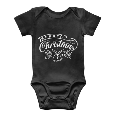 Merry Christmas White Classic Baby Onesie Bodysuit