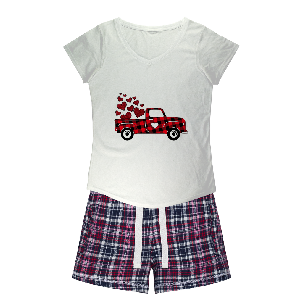 Love Truck Women's Sleepy Tee and Flannel Short - DirectlyPersonalised