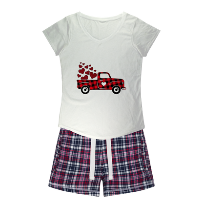 Love Truck Women's Sleepy Tee and Flannel Short - DirectlyPersonalised