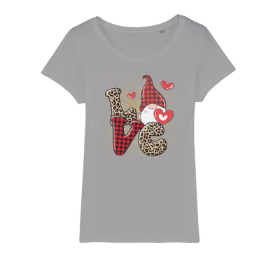 Ladies Valentine Design Organic Jersey Womens T-Shirt