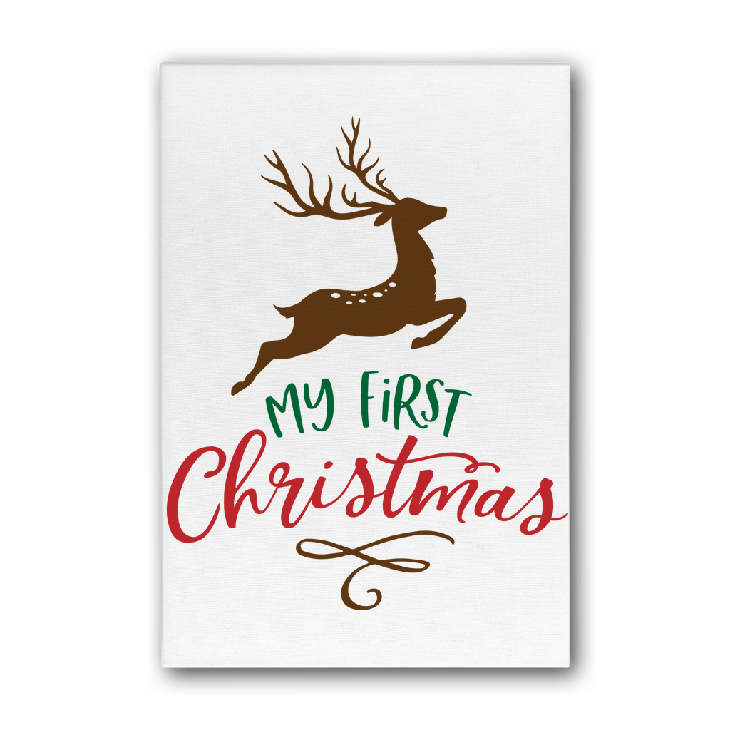 My First Christmas Colour Premium Stretched Canvas - DirectlyPersonalised