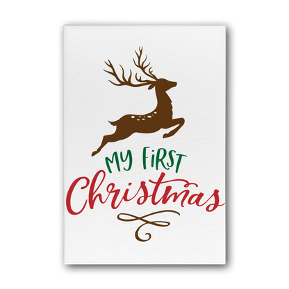 My First Christmas Colour Premium Stretched Canvas - DirectlyPersonalised