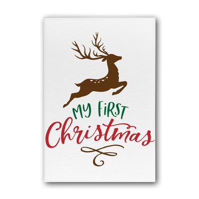 My First Christmas Colour Premium Stretched Canvas