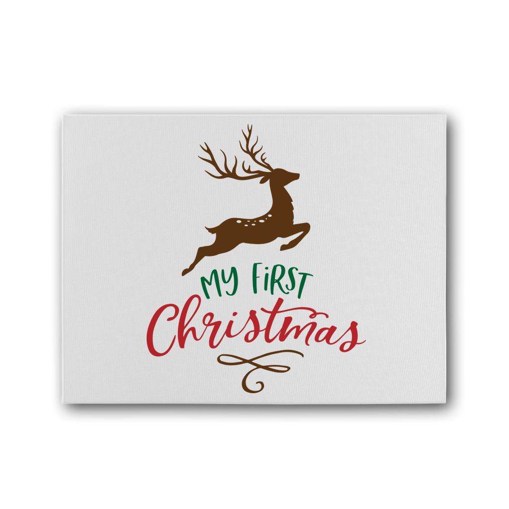 My First Christmas Colour Premium Stretched Canvas - DirectlyPersonalised