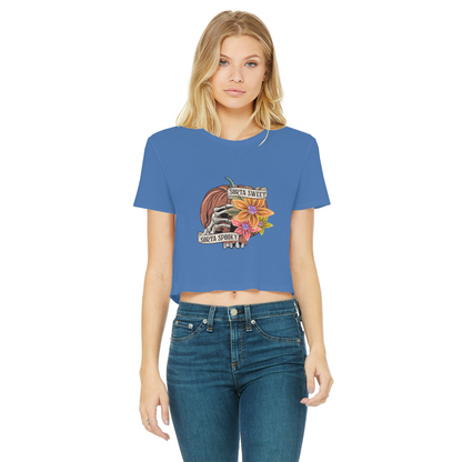 SORTA SWEET - SORTA SPOOKY Classic Women's Cropped Raw Edge T-Shirt - DirectlyPersonalised