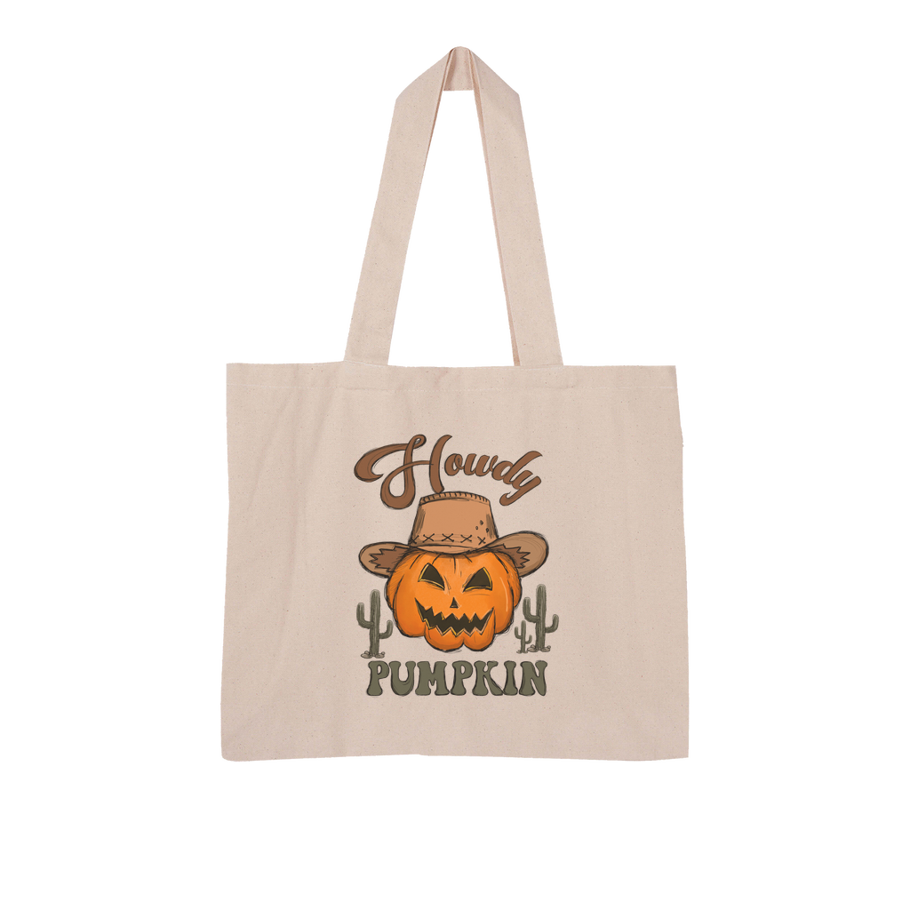 HOWDY PUMPKIN Large Organic Tote Bag - DirectlyPersonalised