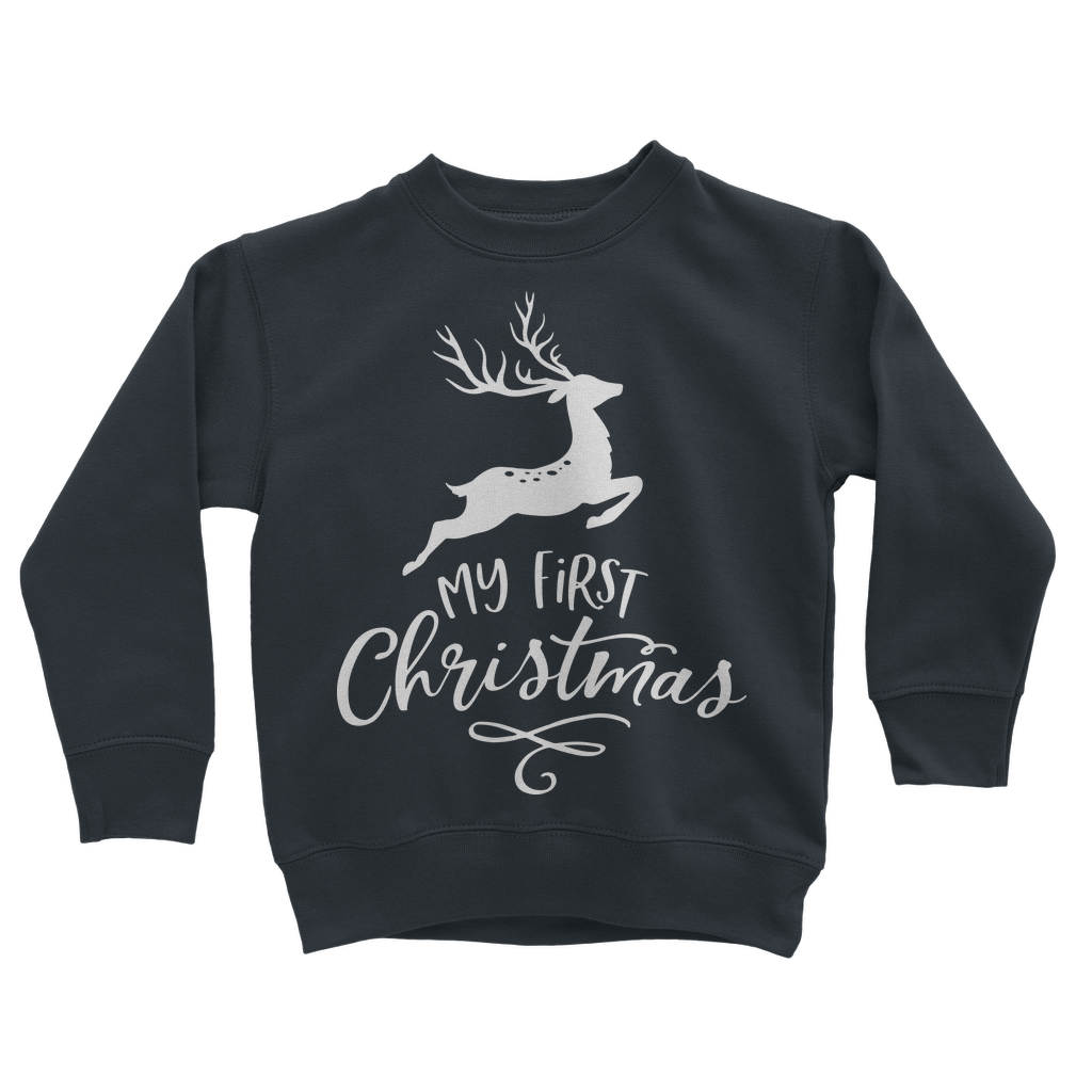 My First Christmas White Classic Kids Sweatshirt - DirectlyPersonalised