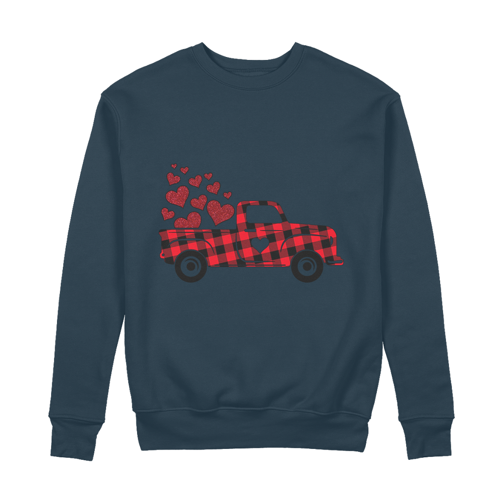 Love Truck 100% Organic Cotton Sweatshirt - DirectlyPersonalised