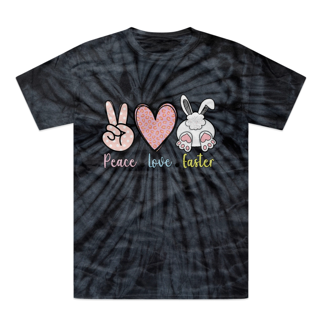 PEACE LOVE EASTER Tonal Spider Tie-Dye T-Shirt - DirectlyPersonalised