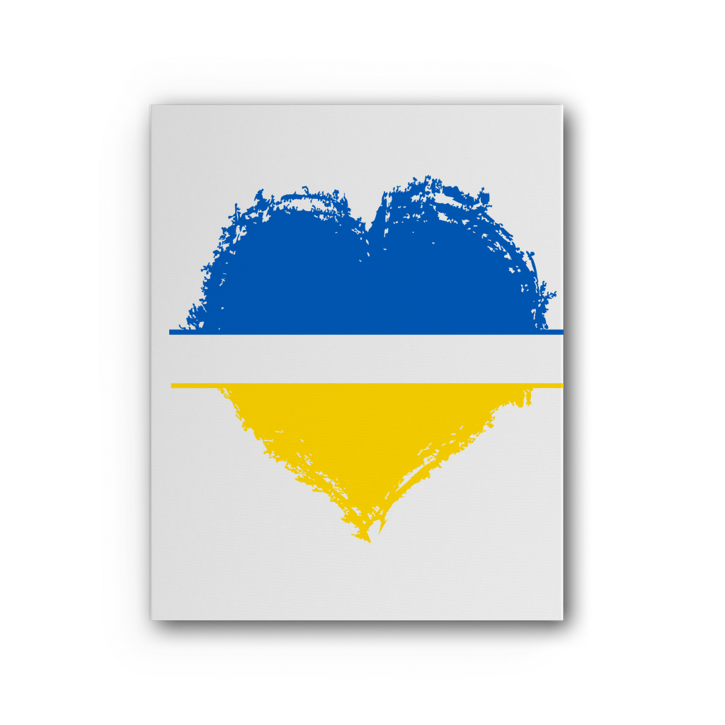 HEARTS WITH UKRAINE Premium Stretched Canvas - DirectlyPersonalised