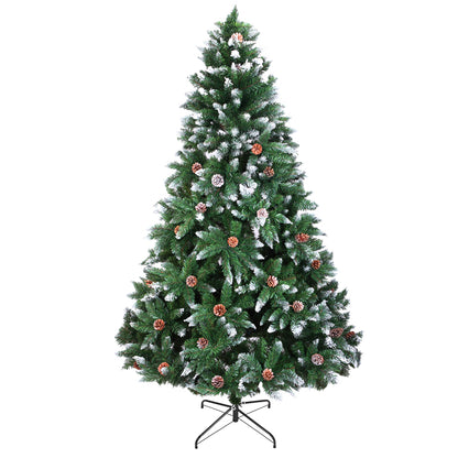 Christmas Tree 7FT 1350 Branch Flocking Spray White Tree Plus Pine Cone - DirectlyPersonalised