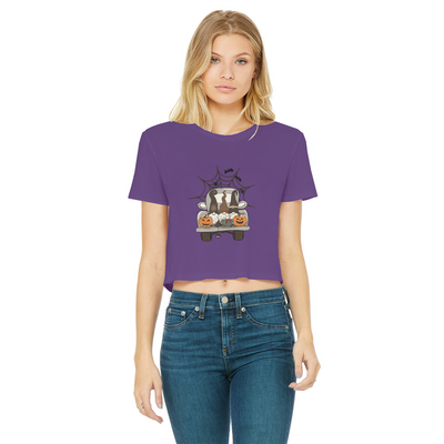 LETS GET SPOOKY Classic Women's Cropped Raw Edge T-Shirt