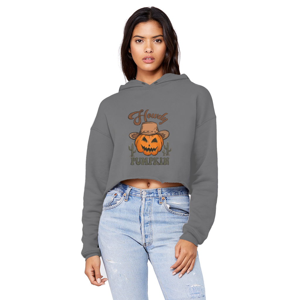 HOWDY PUMPKIN Unisex Cropped Raw Edge Boyfriend Hoodie - DirectlyPersonalised