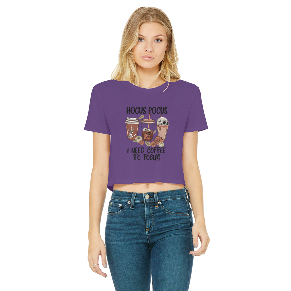 HOCUS POCUS -COFFEE DESIGN Classic Women's Cropped Raw Edge T-Shirt - DirectlyPersonalised