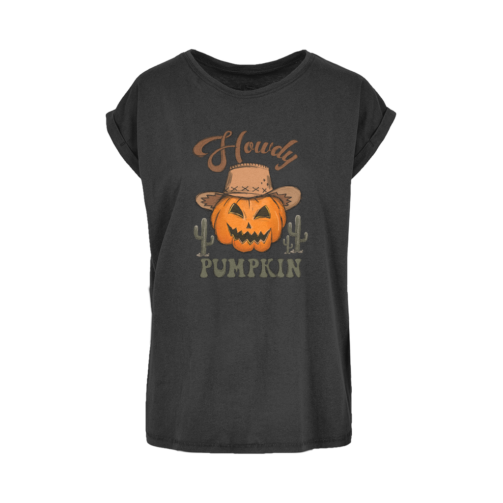 HOWDY PUMPKIN Women's Extended Shoulder T-Shirt XS-5XL - DirectlyPersonalised