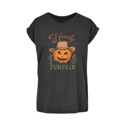 HOWDY PUMPKIN Women's Extended Shoulder T-Shirt XS-5XL - DirectlyPersonalised